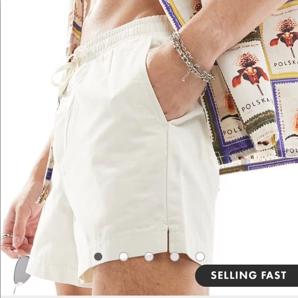 ASOS Reclaimed Vintage chino short in ecru - new with tags - Picture 1 of 3